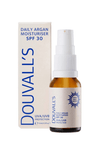 Vegan Argan Daily Moisturiser SPF30 - 15ml | Douvall’s, Nourish and protect your skin with Douvall’s chemical-free Argan Daily Moisturiser, featuring SPF30 UVA/UVB protection. Ideal for vegan skincare routines.