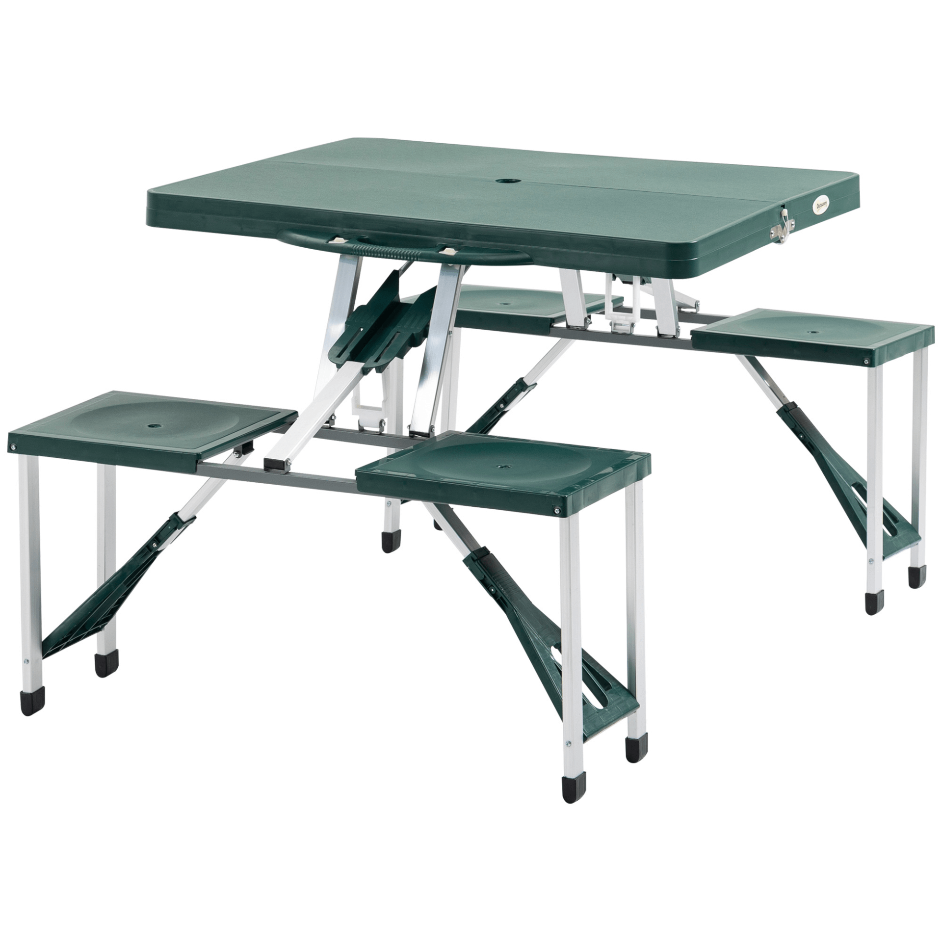 Aluminum Picnic Table & Bench Set - Foldable & Portable, Discover the durable Outsunny Aluminum Picnic Table & Bench Set. Perfect for outdoor gatherings, BBQs, and camping. Easy to pack and carry!