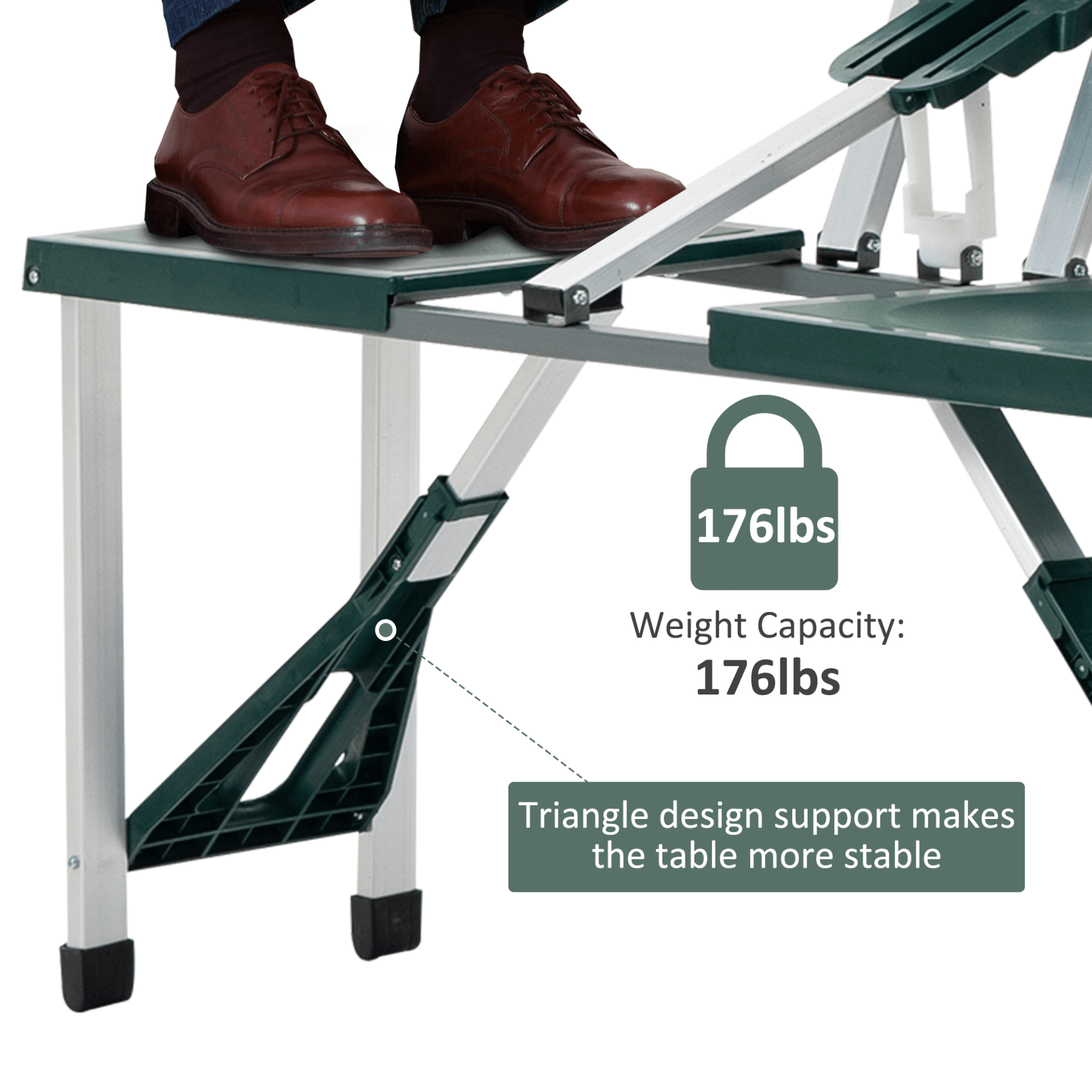 Aluminum Picnic Table & Bench Set - Foldable & Portable, Discover the durable Outsunny Aluminum Picnic Table & Bench Set. Perfect for outdoor gatherings, BBQs, and camping. Easy to pack and carry!