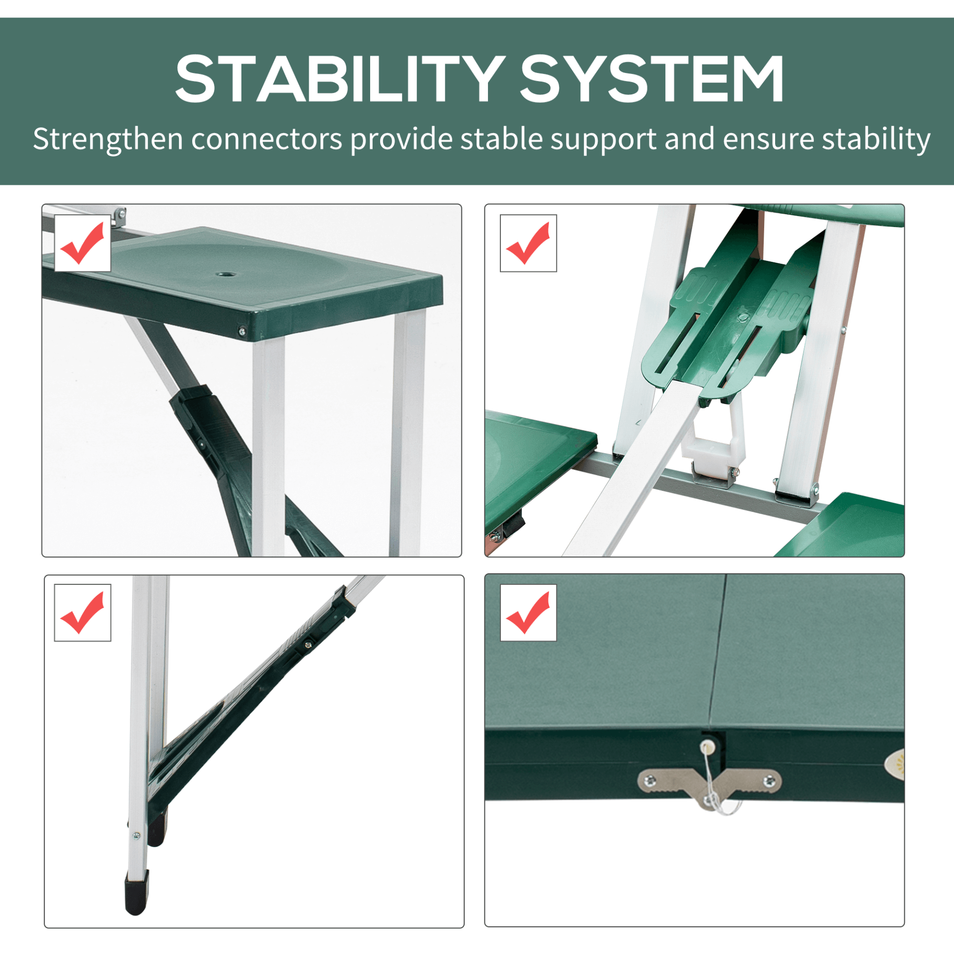 Aluminum Picnic Table & Bench Set - Foldable & Portable, Discover the durable Outsunny Aluminum Picnic Table & Bench Set. Perfect for outdoor gatherings, BBQs, and camping. Easy to pack and carry!