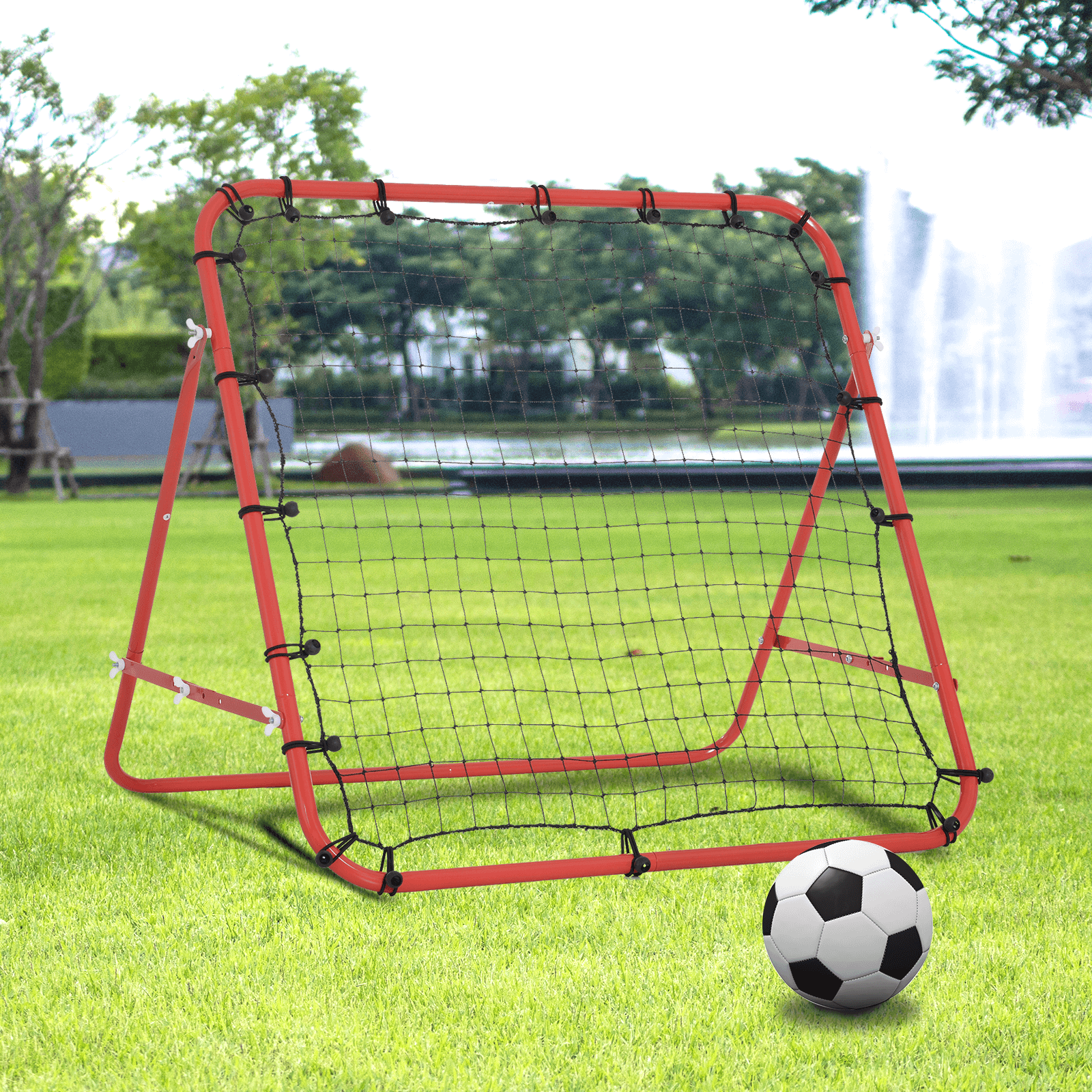 Rebounder Net - Adjustable Kickback for Sports Training, Improve your skills with the HOMCOM Rebounder Net. Ideal for football, baseball, and more. Sturdy, adjustable, perfect for teens and adults.