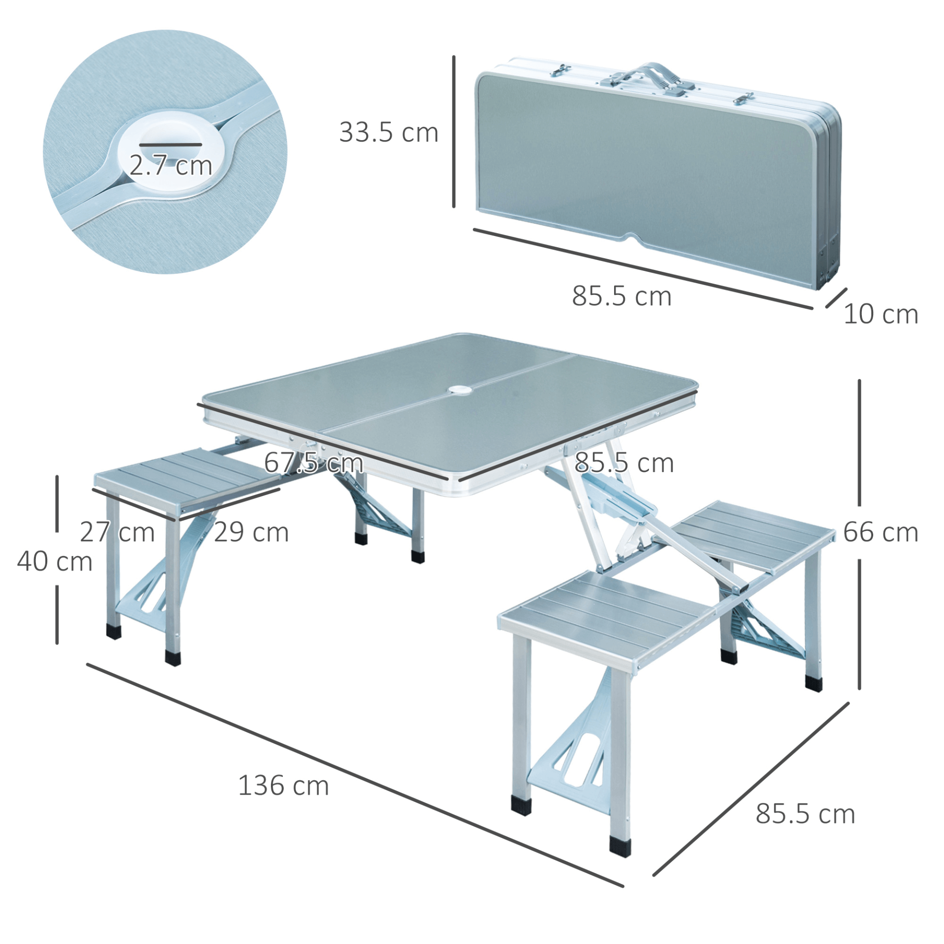 Portable Folding Camping Picnic Table and Chairs Set, Enjoy outdoor activities with the durable Portable Folding Camping Picnic Table and Chairs Set. Perfect for picnics, camping, and fishing. Compact.