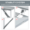 Portable Foldable Camping Picnic Table with Seats - Grey, Enhance outdoor adventures with this collapsible camping picnic table featuring four seats, chairs, and an umbrella hole. Ideal for BBQs and trips.