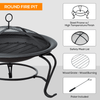 Outsunny Metal Firepit Bowl for Outdoor Warmth, Elevate outdoor gatherings with our Outsunny Metal Firepit Bowl. Perfect for chilly nights, BBQs, and more. Includes lid, grate, and poker for convenience.