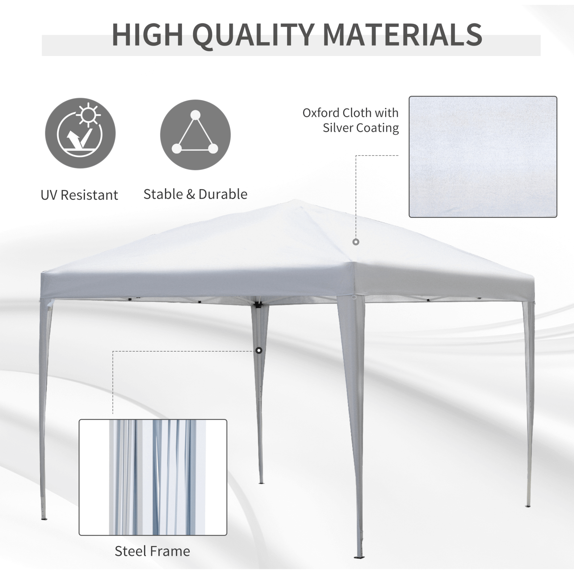 3 x 3M Pop Up Gazebo - Adjustable Party Tent, White, Stay protected at events with the Outsunny 3 x 3M Pop Up Gazebo. Perfect for weddings, BBQs, markets, and more. Weather-resistant and stylish.