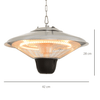 1500W Outdoor Patio Heater - Ceiling Mounted Halogen, Stay warm outdoors with our 1500W ceiling-mounted patio heater. Efficient halogen heating makes your garden, balcony, or terrace inviting and cozy.