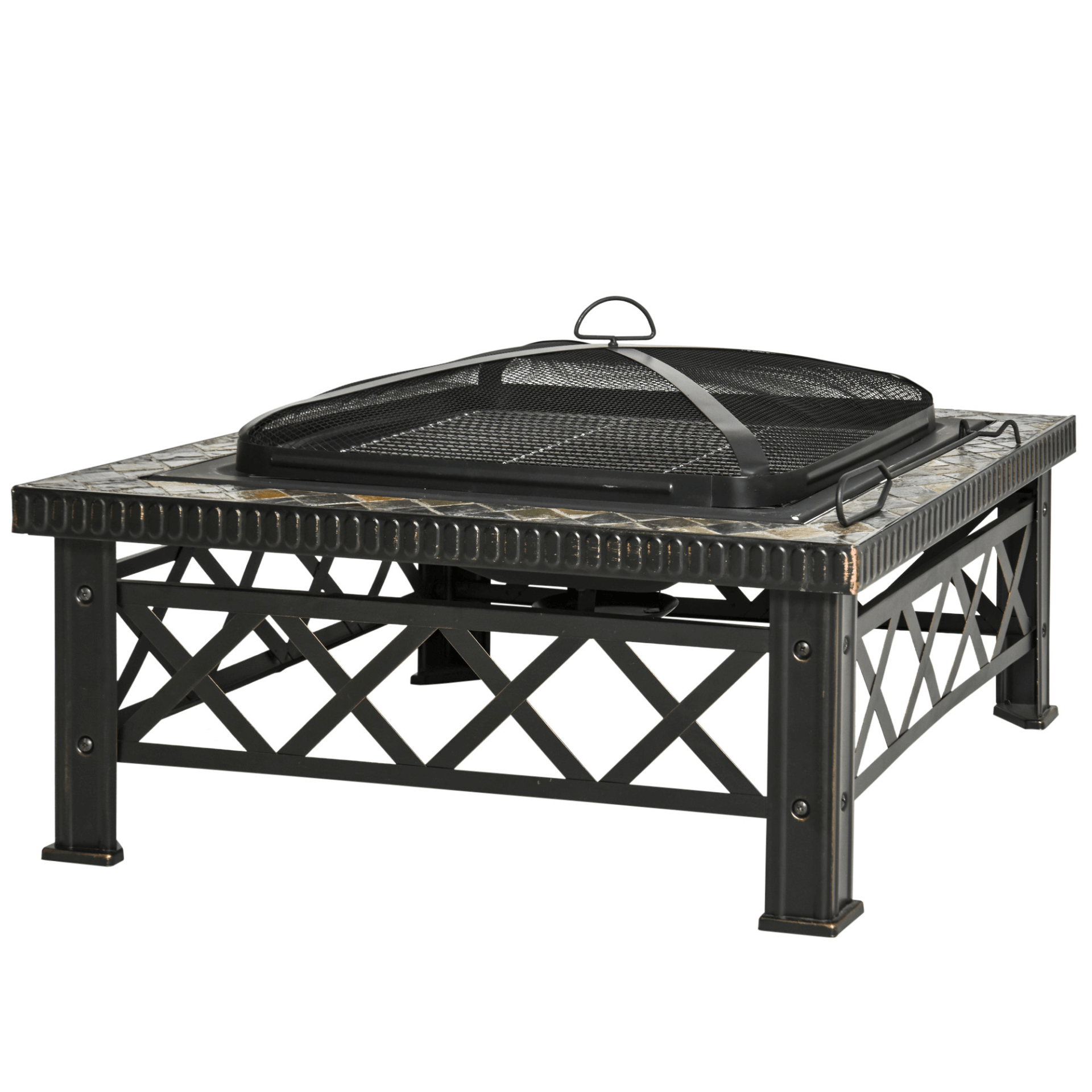 3-in-1 Outsunny Firepit - Warmth & Ambiance, Upgrade outdoor moments with our Outsunny Metal Firepit. Enjoy warmth, BBQ, and ambiance in any setting. Perfect for gatherings.