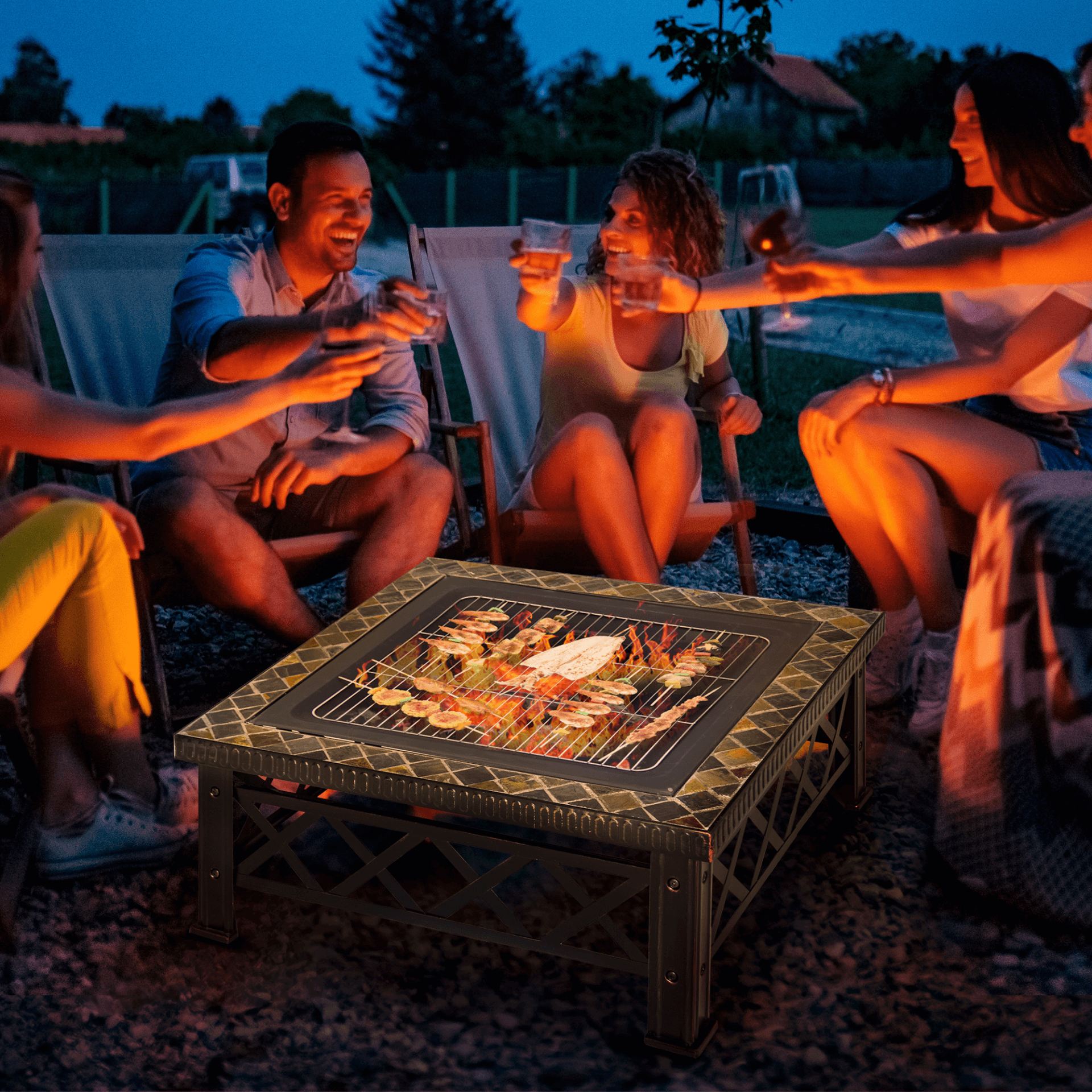 3-in-1 Outsunny Firepit - Warmth & Ambiance, Upgrade outdoor moments with our Outsunny Metal Firepit. Enjoy warmth, BBQ, and ambiance in any setting. Perfect for gatherings.