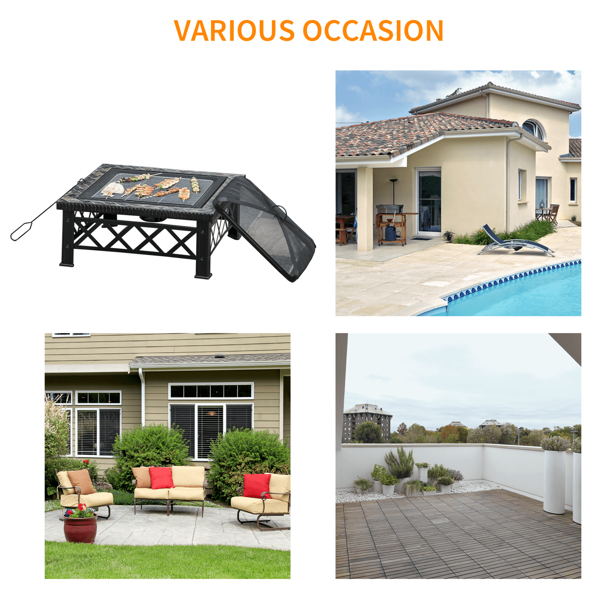 3-in-1 Outsunny Firepit - Warmth & Ambiance, Upgrade outdoor moments with our Outsunny Metal Firepit. Enjoy warmth, BBQ, and ambiance in any setting. Perfect for gatherings.