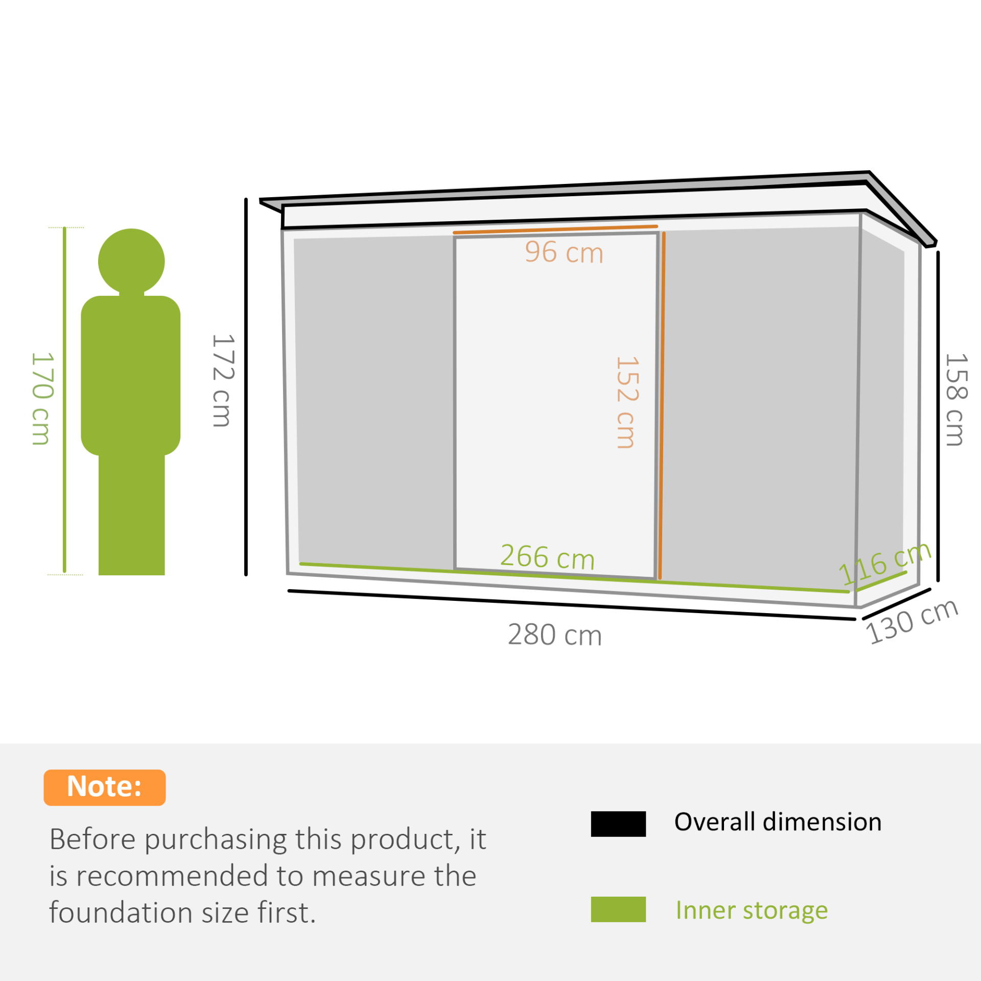 Durable 9ft x 4ft Metal Garden Storage Shed, Spacious 9ft x 4ft garden storage shed with galvanized steel construction, double sliding doors, and superior weather protection.