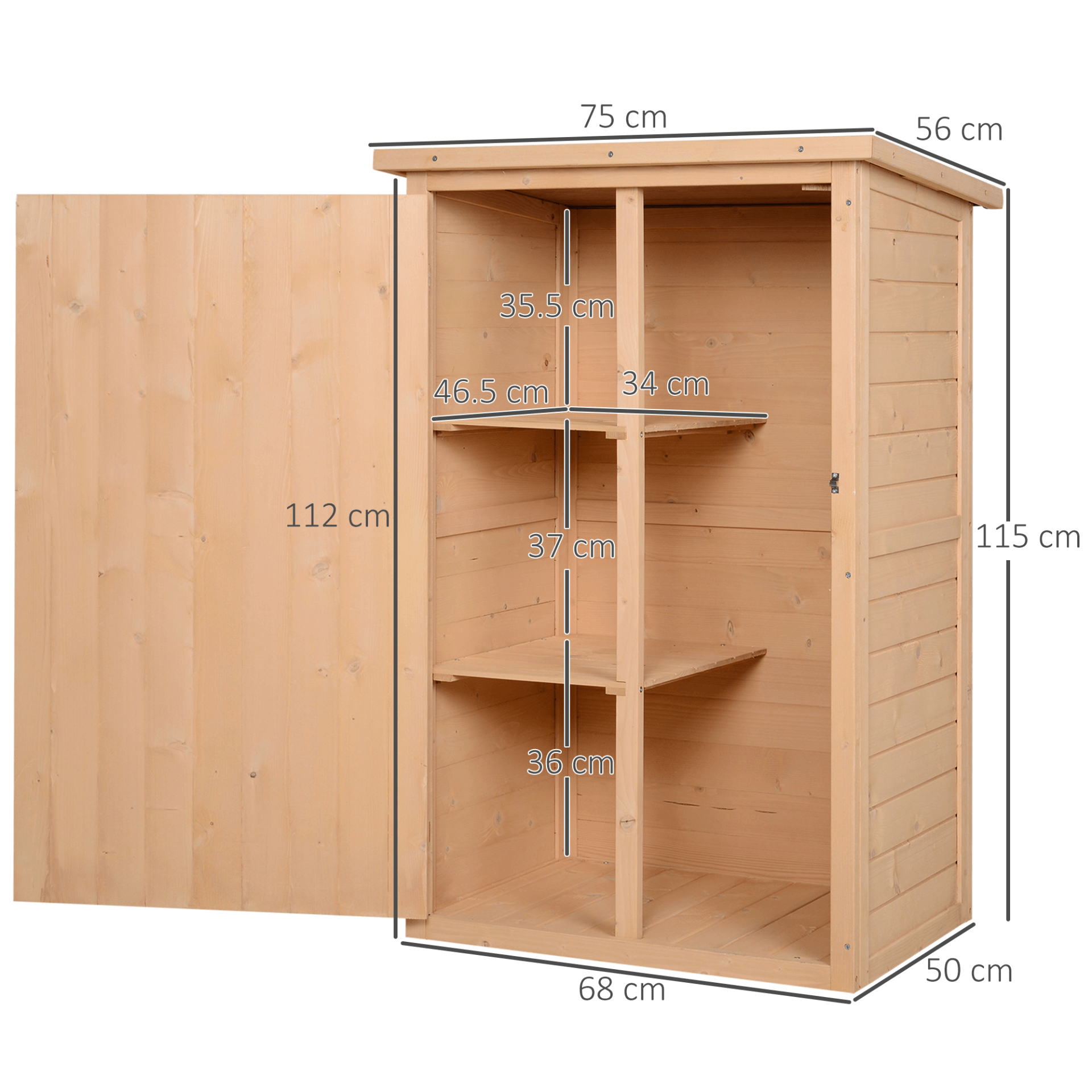 Wooden Garden Shed – Compact Tool Storage Cabinet, Organize your garden with this compact wooden shed. Durable fir wood construction, waterproof finish, and ample storage with shelves. Perfect for small spaces.