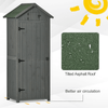 Durable Garden Shed - 3 Shelf Vertical Storage, Organize and protect your garden tools with a durable wood shed. Features 3 shelves, solid fir wood construction, and weather-resistant exterior.