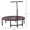 45" Mini Trampoline Rebounder with Handle - Pink, Enjoy fitness fun with HOMCOM's 45" trampoline rebounder. Perfect for indoor & outdoor use, it ensures safety, comfort, and convenience.