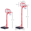 Adjustable Basketball Hoop Stand | Indoor & Outdoor Fun, Enjoy endless basketball fun with the HOMCOM Adjustable Hoop! Perfect for kids & adults, featuring adjustable height for all players.