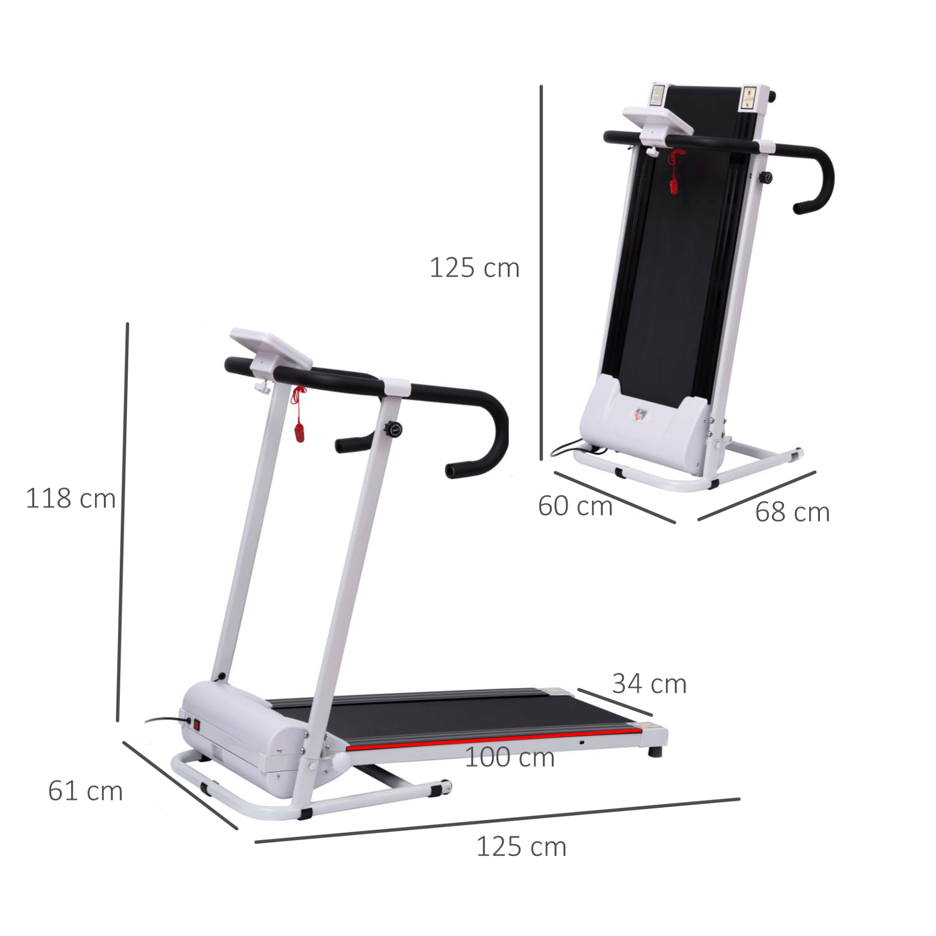 1.25HP Folding Electric Treadmill for Home & Gym, Achieve your fitness goals with our 1.25HP electric treadmill. Features include 1-10 km/h speed, LCD screen, safety features, and space-saving design.