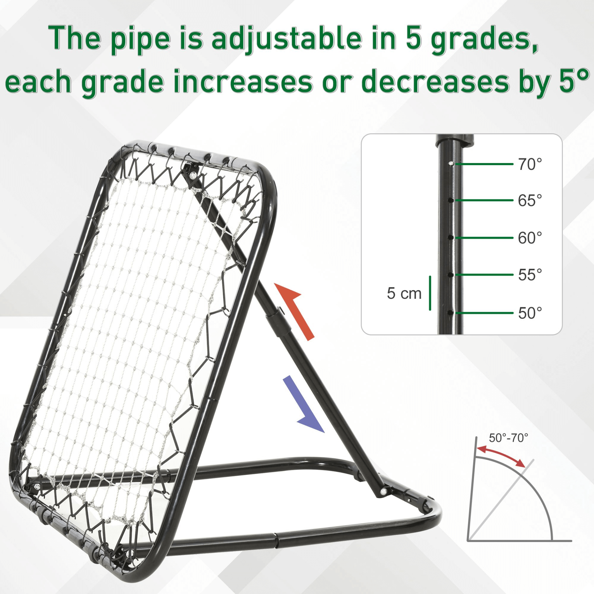 Adjustable Rebounder Net Goal Set - Versatile & Sturdy, Enhance your training in football, baseball, and basketball with HOMCOM's Adjustable Rebounder Net Goal. Sturdy, portable, and perfect for skill development.