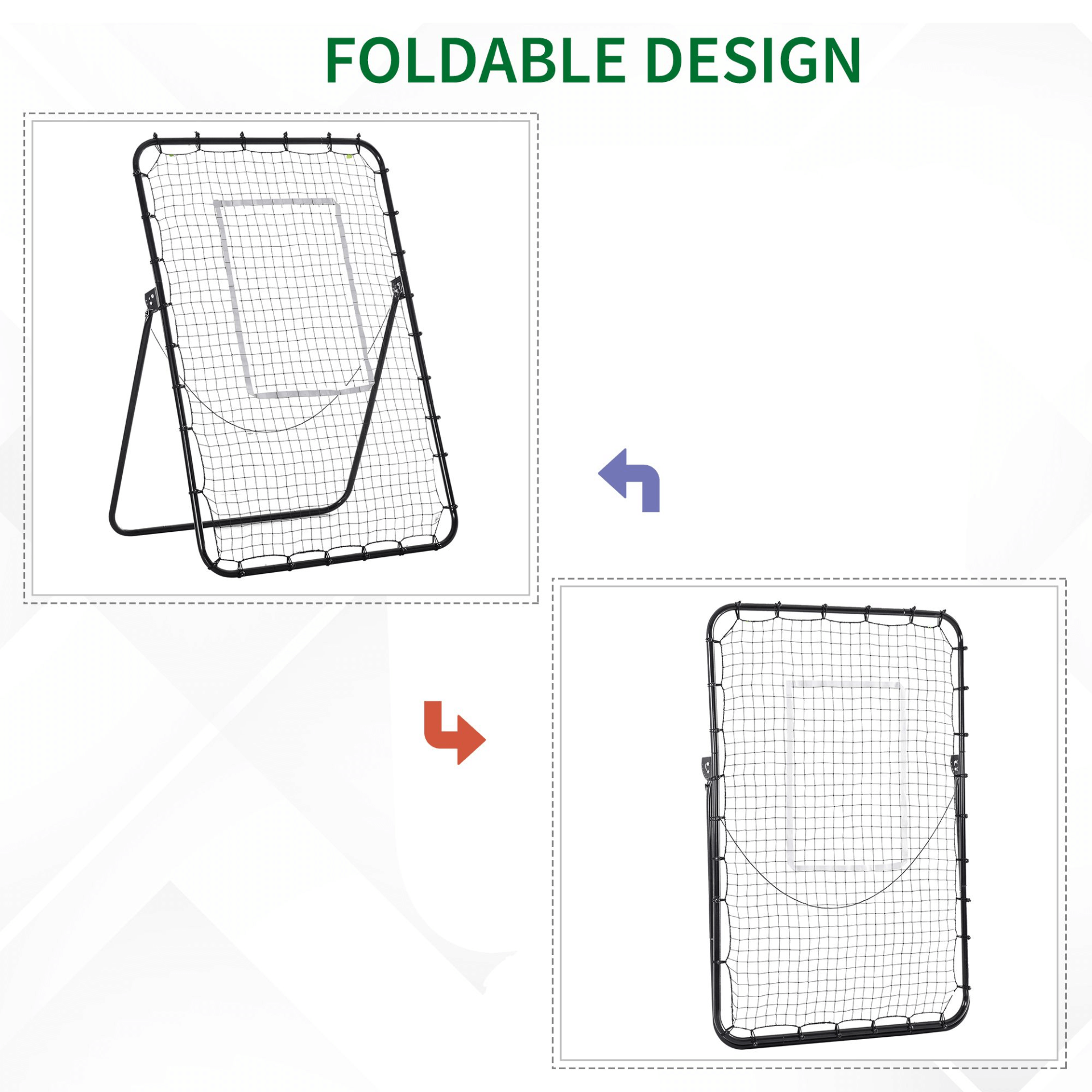 Foldable Football Rebounder Net - Adjustable & Durable, Improve football skills with our foldable rebounder net. Adjustable angles and height for personalized training. Durable, portable, and perfect for all ages.