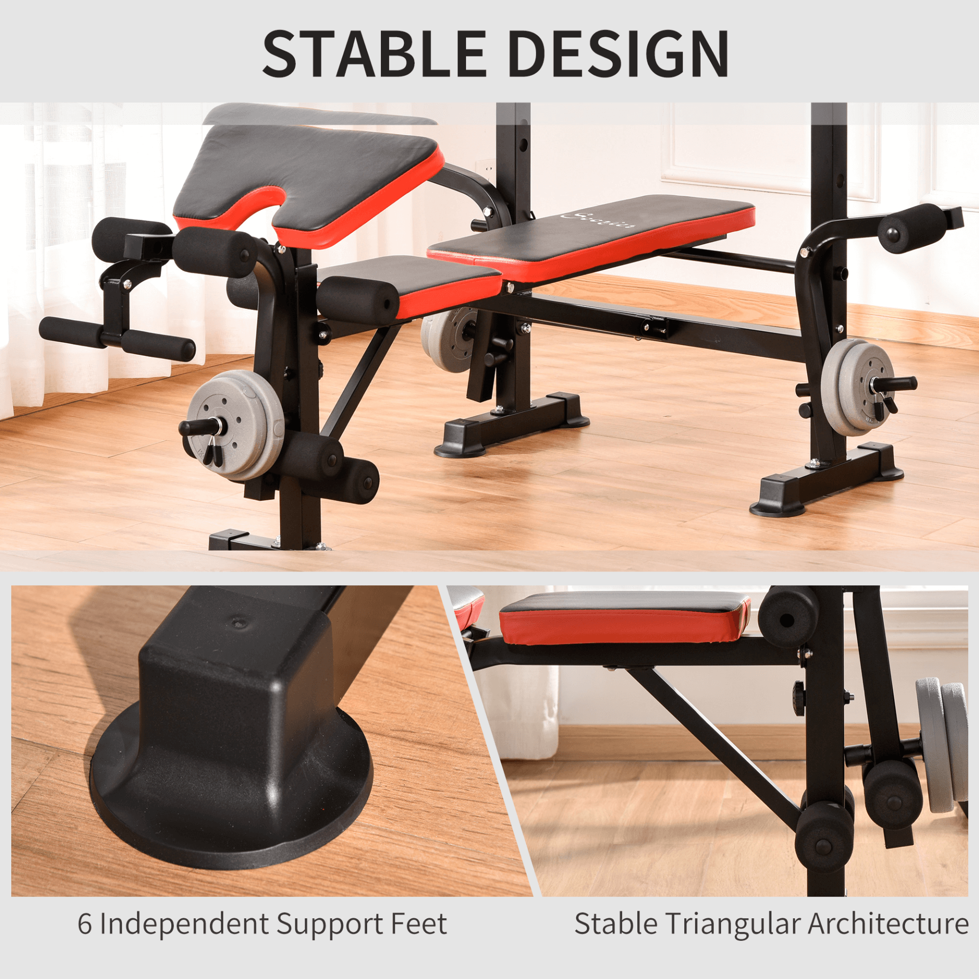 Adjustable Weight Bench with Leg Developer, Enhance your home gym with this multifunctional weight bench. Durable construction ensures a full-body workout for long-term use. Ideal for versatile exercises.