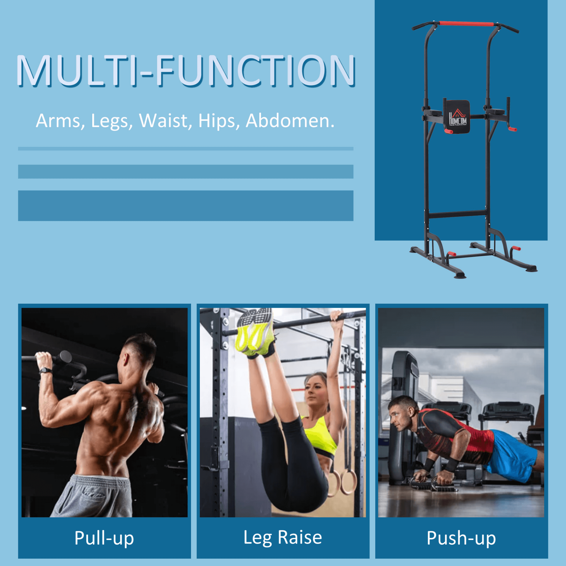 Power Tower Station - Adjustable Pull Up Bar, Transform your home or office gym with our versatile Power Tower Station for pull-ups, dips, push-ups, and more. Stay fit anytime, anywhere!