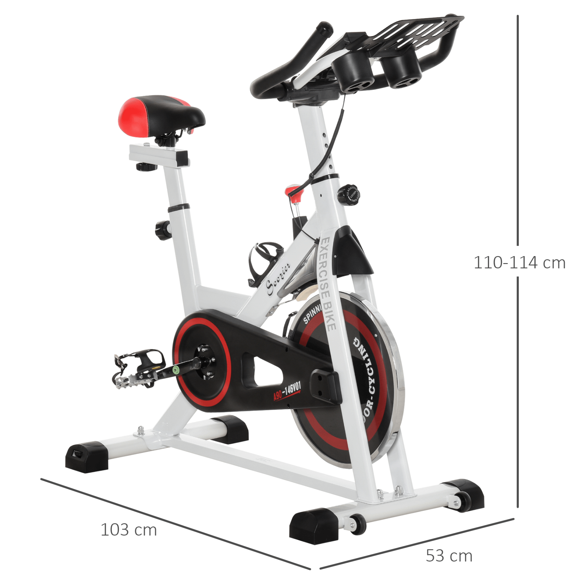 Upright Exercise Bike - 8kg Flywheel, Adjustable Resistance, Discover the HOMCOM Upright Exercise Bike for a professional gym workout at home. Ideal for all fitness levels with customizable resistance and seat.