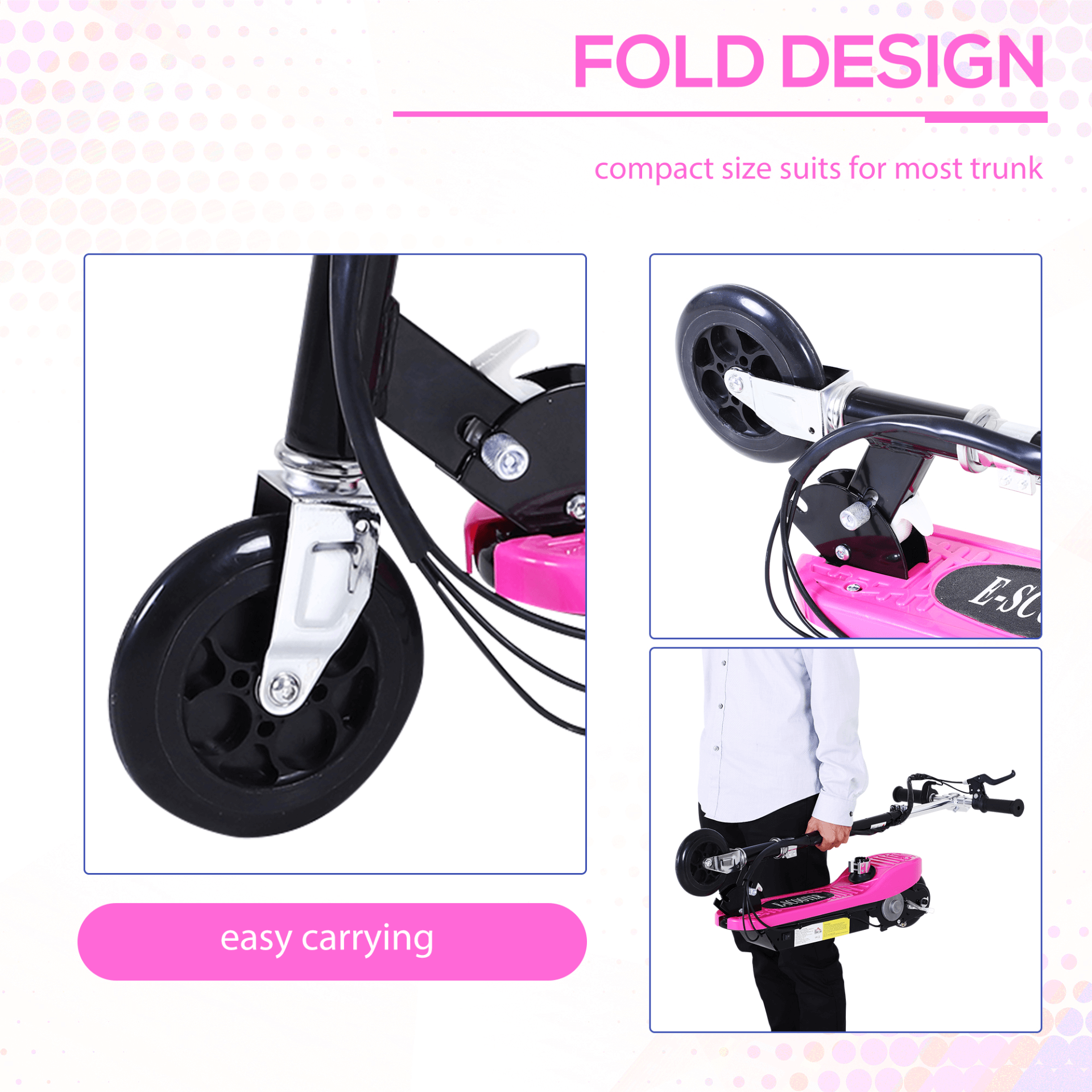 Outdoor Ride On Powered Scooter for Kids Sporting Toy - Pink, Experience Outstanding Performance and Fun with the HOMCOM Outdoor Ride On Powered Scooter for Kids Let your kids embrace the thrill of outdoor playtime.