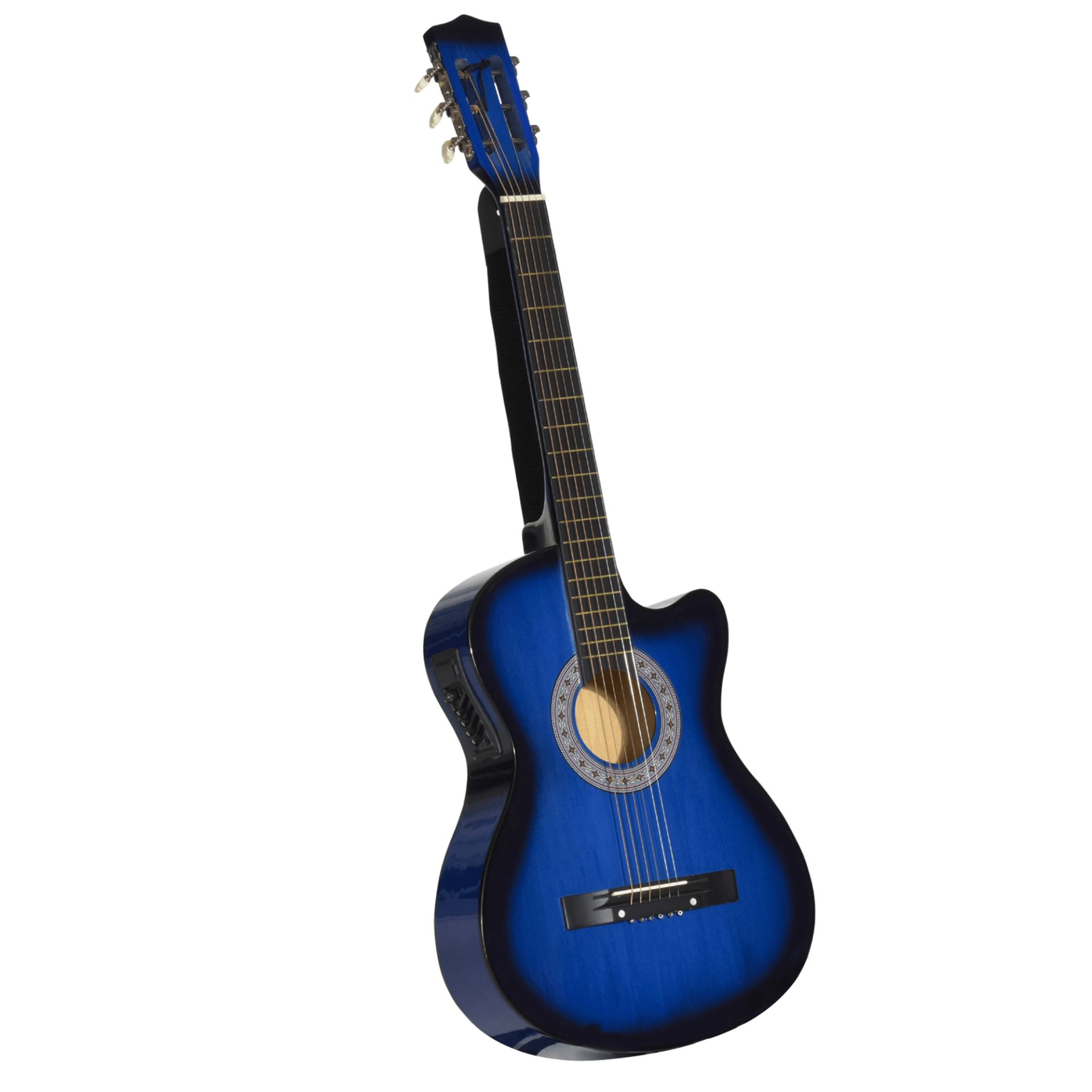 HOMCOM 38-Inch Acoustic Electric Guitar for Kids & Juniors, Discover the HOMCOM 38-Inch guitar, perfect for beginners with a premium gloss finish and case, designed for young musicians.