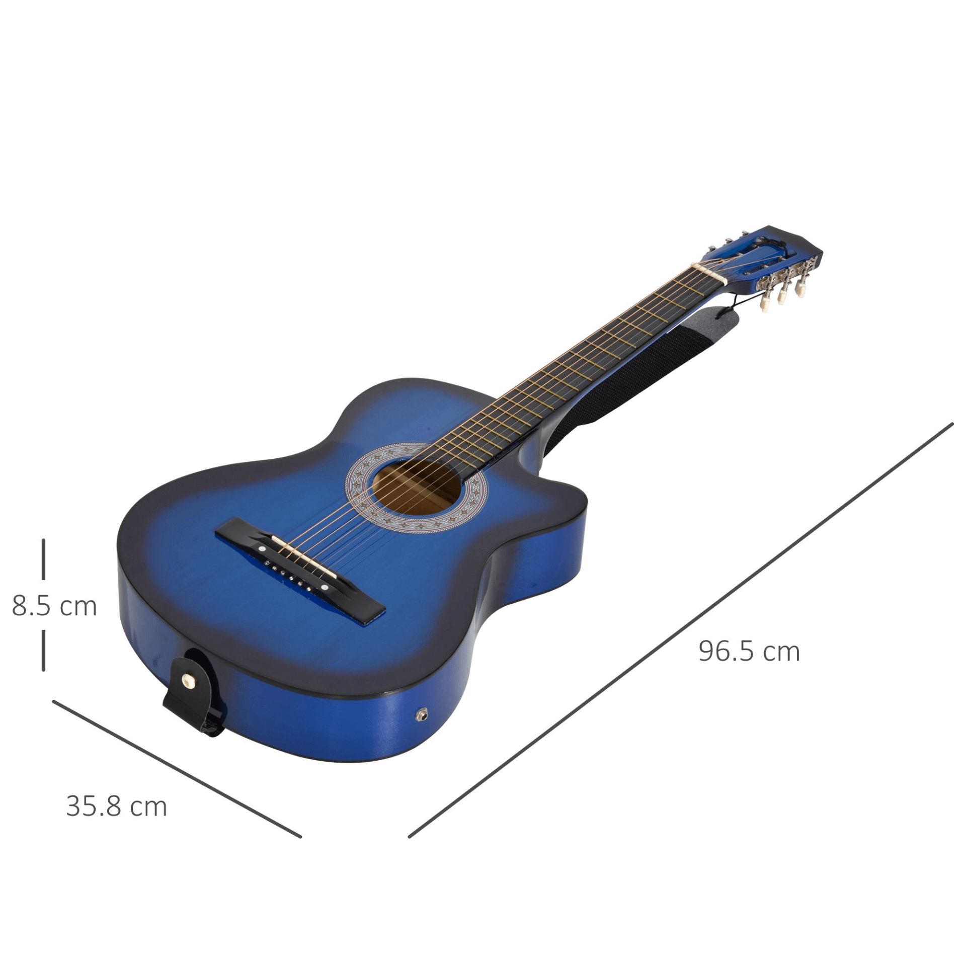 HOMCOM 38-Inch Acoustic Electric Guitar for Kids & Juniors, Discover the HOMCOM 38-Inch guitar, perfect for beginners with a premium gloss finish and case, designed for young musicians.