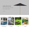 2.5m Wood Garden Parasol - Black Canopy Sun Shade, Enhance your patio with the 2.5m Wood Garden Parasol from Outsunny. Stylish, durable, and ideal for outdoor shade. Perfect for sunny days!