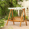 2 Seater Garden Swing Seat - Elegant Wooden Bench, Elegant 2-seater garden swing seat in cream white. Made from durable Larch wood, perfect for your garden, veranda, or poolside. Enjoy outdoor relaxation today!