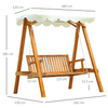 2 Seater Garden Swing Seat - Elegant Wooden Bench, Elegant 2-seater garden swing seat in cream white. Made from durable Larch wood, perfect for your garden, veranda, or poolside. Enjoy outdoor relaxation today!