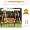 2 Seater Garden Swing Seat - Elegant Wooden Bench, Elegant 2-seater garden swing seat in cream white. Made from durable Larch wood, perfect for your garden, veranda, or poolside. Enjoy outdoor relaxation today!