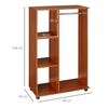 HOMCOM Open Wardrobe - Stylish Walnut Storage Solution, Optimize your space with the HOMCOM Open Wardrobe featuring a hanging rail and shelves on wheels, perfect for any bedroom.