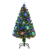 4FT Fibre Optic Artificial Christmas Tree - Fireproof, Enliven your home with a 4FT fireproof artificial Christmas tree featuring vibrant LED lights & snowflake ornaments for a joyful festive decor.