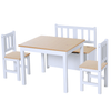 Kids Table & Chair Set with Storage - 4-Piece Furniture, Discover our Kids Table and Chair Set with Storage Bench. Ideal for ages 3+, this 4-piece set includes a table, storage bench, and 2 chairs for endless play.