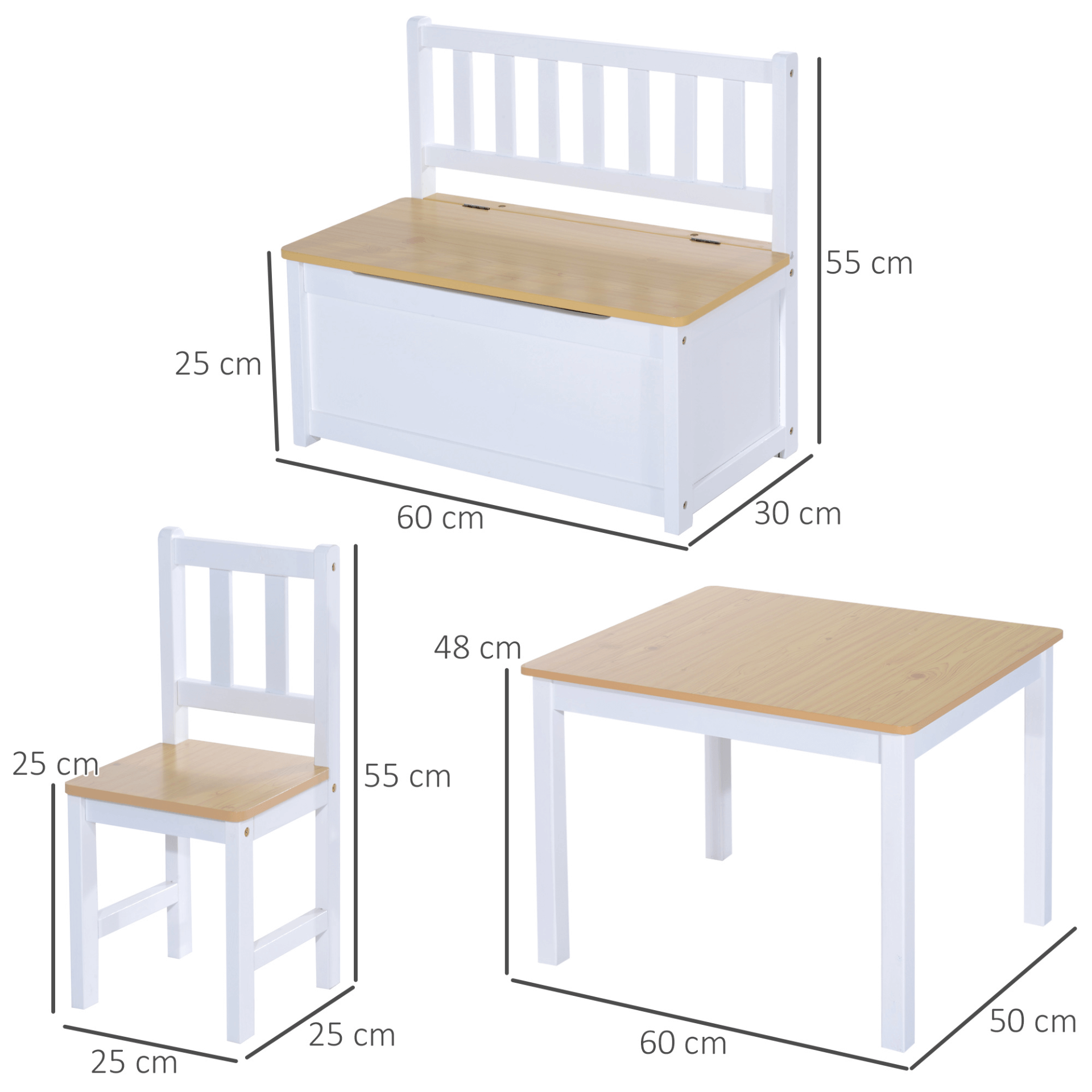 Kids Table & Chair Set with Storage - 4-Piece Furniture, Discover our Kids Table and Chair Set with Storage Bench. Ideal for ages 3+, this 4-piece set includes a table, storage bench, and 2 chairs for endless play.