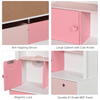 HOMCOM Kids Bookshelf Chest with Drawers & Wheels - Pink, Discover the versatile HOMCOM Kids Bookshelf in pink, a safe, fun storage solution for toys and books, featuring wheels and non-toxic materials.