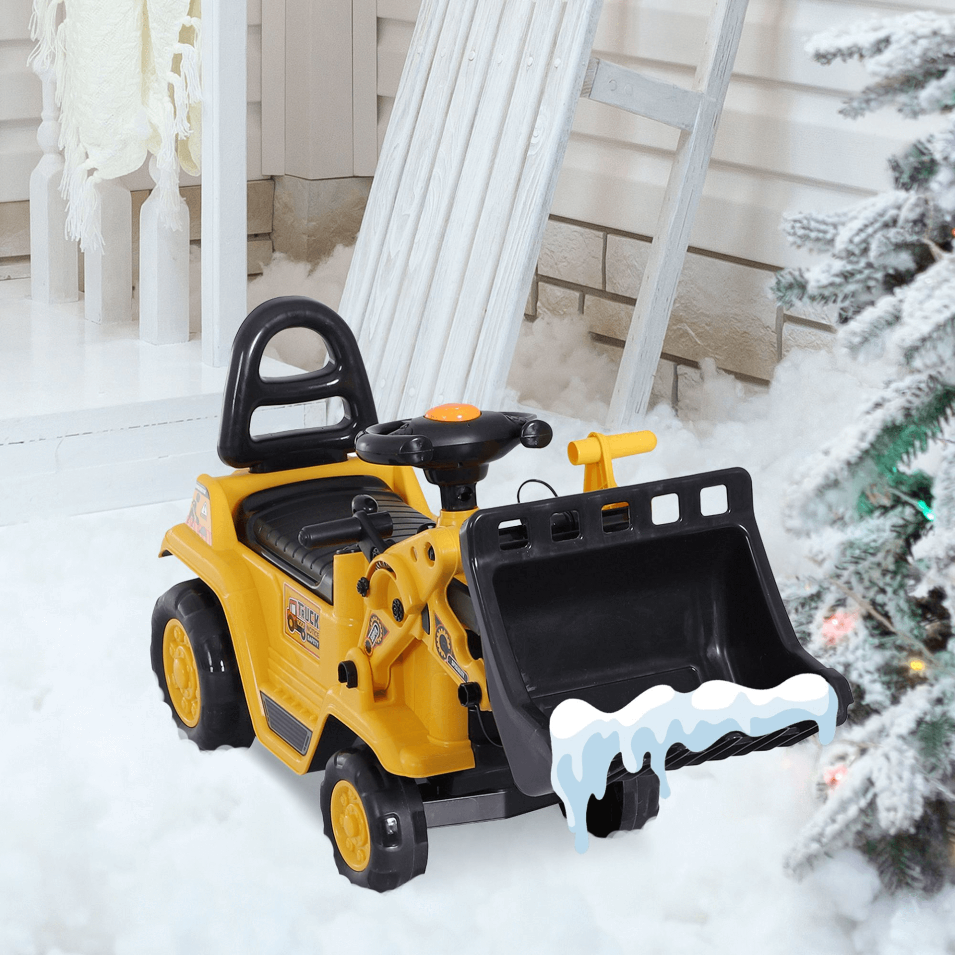 HOMCOM 3-in-1 Ride On Toy Bulldozer for Toddlers, Discover the HOMCOM 3-in-1 Bulldozer Toy – a scooter, storage cart, and pretend play truck for endless fun and development!