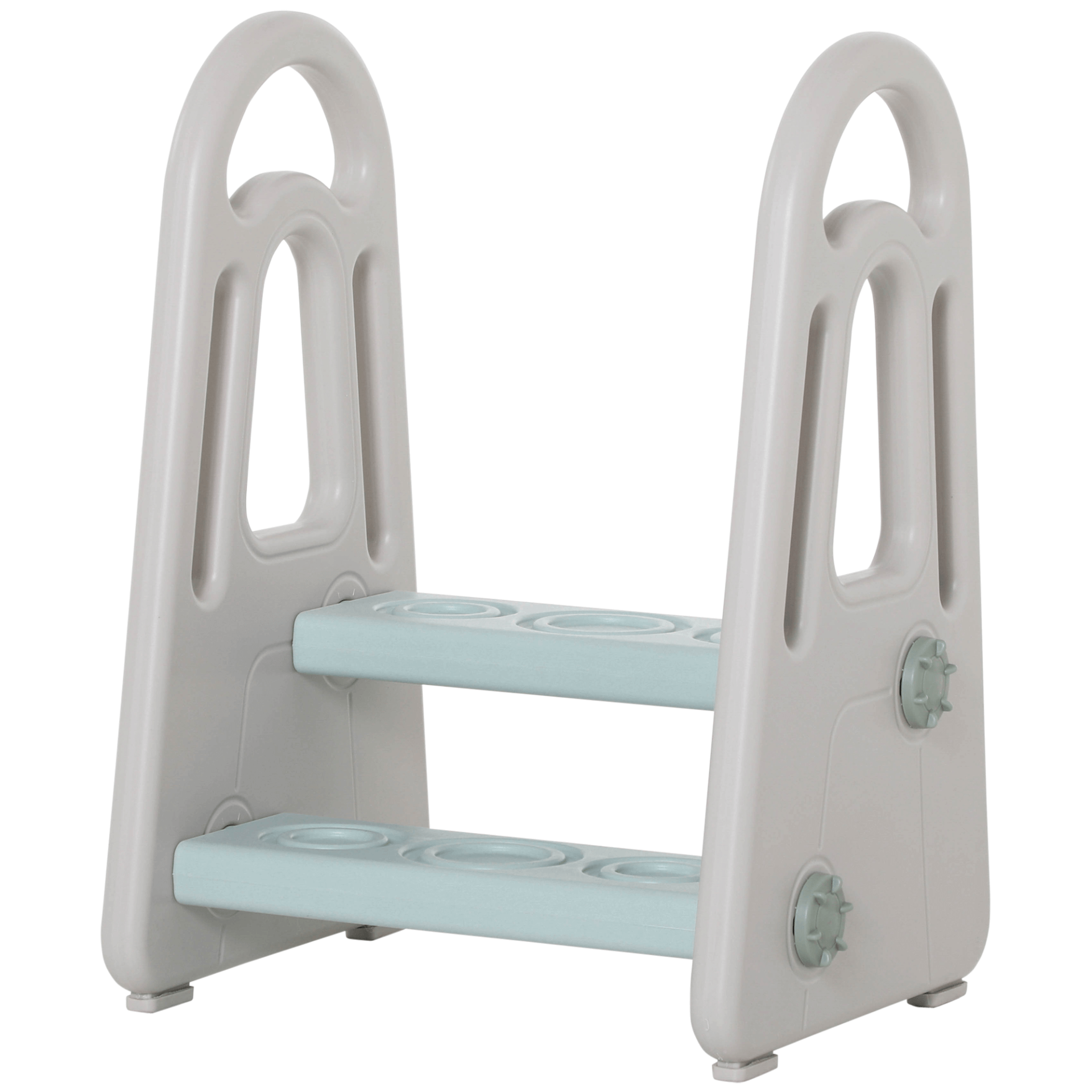 Kids Toddler Step Stool Ladder - Blue and Grey, Durable and stable toddler step stool for multi-scene usage. Perfect for kitchen, potty training, and more. Safe with easy-to-grip handle.