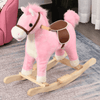 Kids Plush Rocking Horse with Sound and Movement, Pink, Interactive Kids Plush Rocking Horse with realistic sounds, moving mouth, and wagging tail. Perfect toy for children aged 36-72 months.