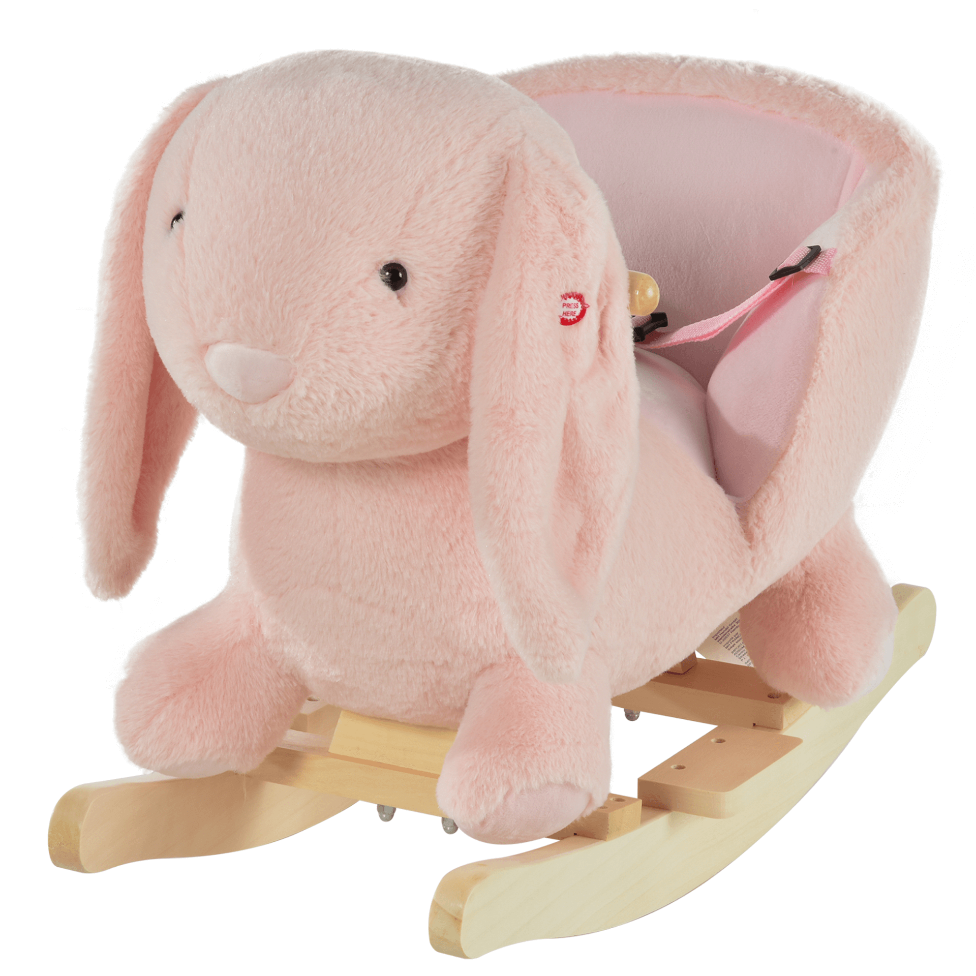 HOMCOM Kids Plush Rocking Horse - Rabbit Ride On Toy, Delight your child with the HOMCOM Kids Plush Rocking Horse. Adorable rabbit design with sounds and safety features for ages 18-36 months.