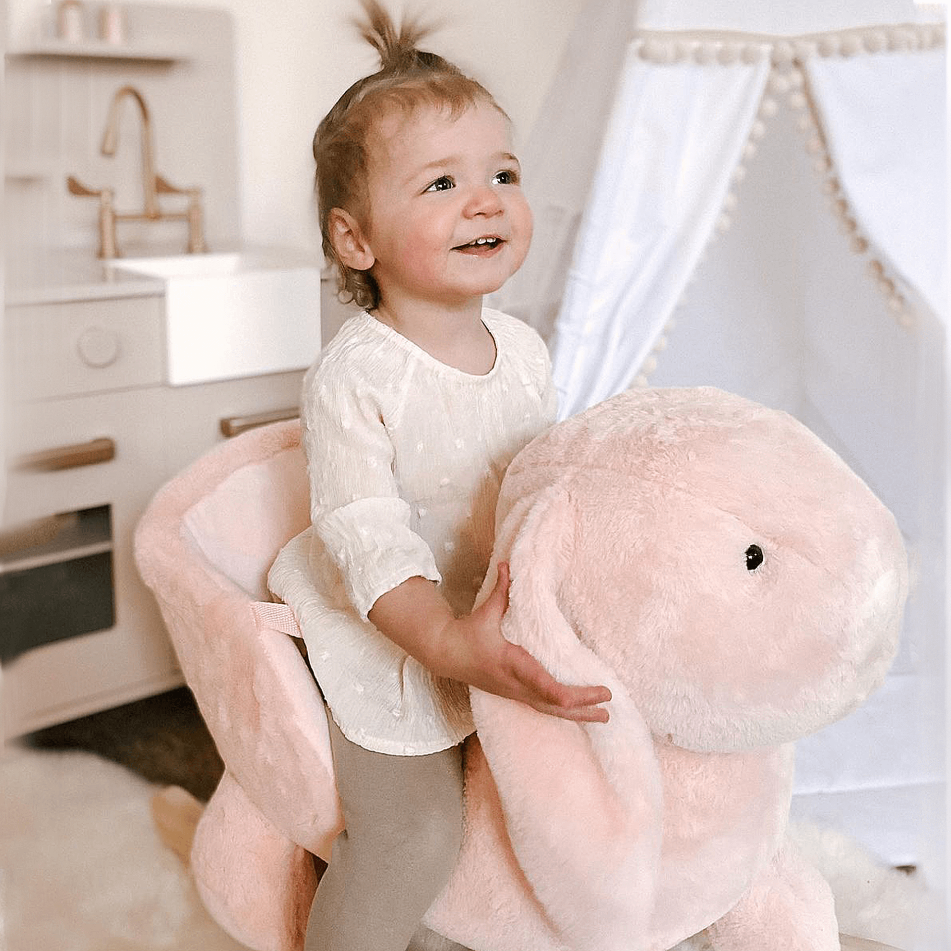 HOMCOM Kids Plush Rocking Horse - Rabbit Ride On Toy, Delight your child with the HOMCOM Kids Plush Rocking Horse. Adorable rabbit design with sounds and safety features for ages 18-36 months.