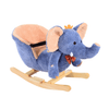 Plush Elephant Rocking Horse Toy with Sound | Blue, Delight your toddler with a plush elephant rocker that plays 32 nursery rhymes. Safe, comfy, and perfect as a gift for kids.