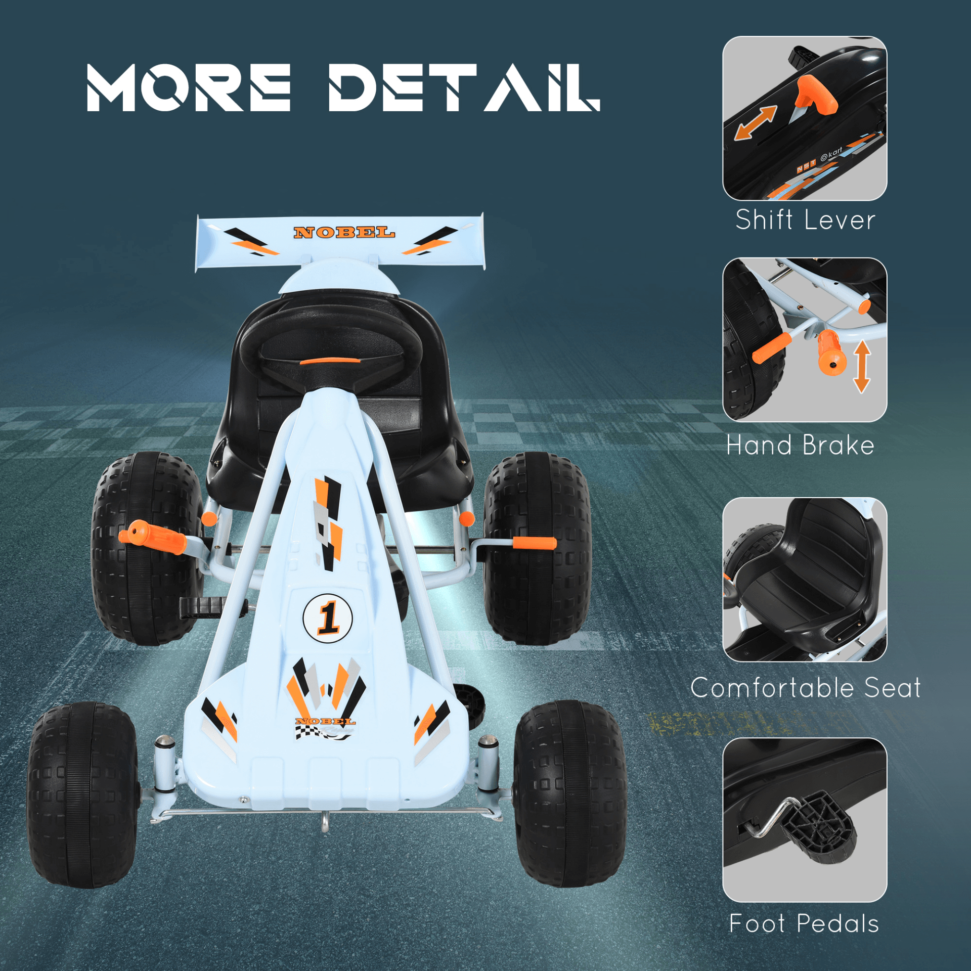 Kids Go Kart | Pedal Ride On Car | Outdoor Fun, Spark joy with the HOMCOM Kids Pedal Go Kart. Safe, sturdy, and charging-free for ages 3-8. Perfect for outdoor adventures.