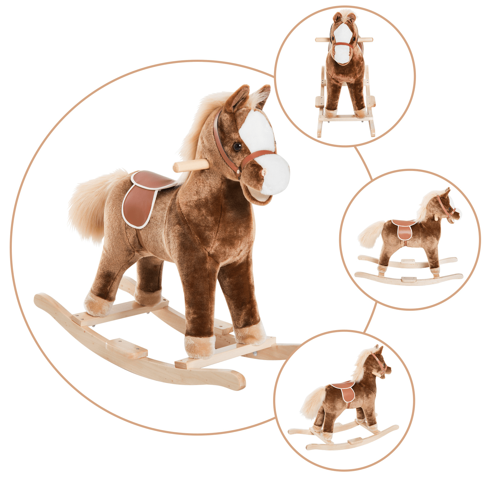 HOMCOM Kids Plush Rocking Horse - Safe Ride-On Toy, Delight your child with the HOMCOM Plush Rocking Horse! Safe, sturdy, and perfect for imaginative play for ages 3+. Ideal gift for any occasion.