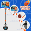 HOMCOM Adjustable Kids Basketball Hoop Set, Complete playset for ages 3-8. Adjustable hoop height, sturdy backboard, and includes ball & pump for indoor/outdoor fun!