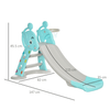 2-in-1 Kids Slide with Basketball Hoop - Blue Playset, Deer-shaped toddler playset for indoor/outdoor use. Enhances motor skills and promotes healthy activity with wear-resistant, non-toxic material.