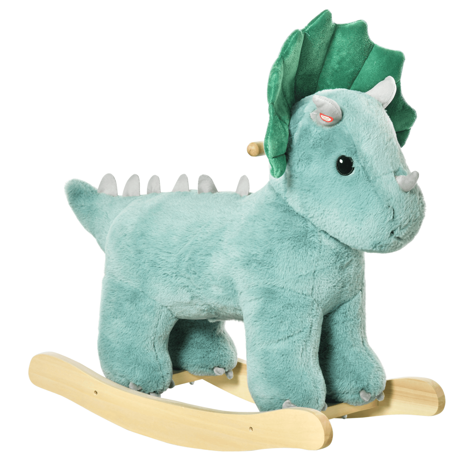 HOMCOM Kids Plush Triceratops Rocker with Sound, Ignite your child's imagination with the HOMCOM plush Triceratops rocker, perfect for playful adventures and hours of fun!