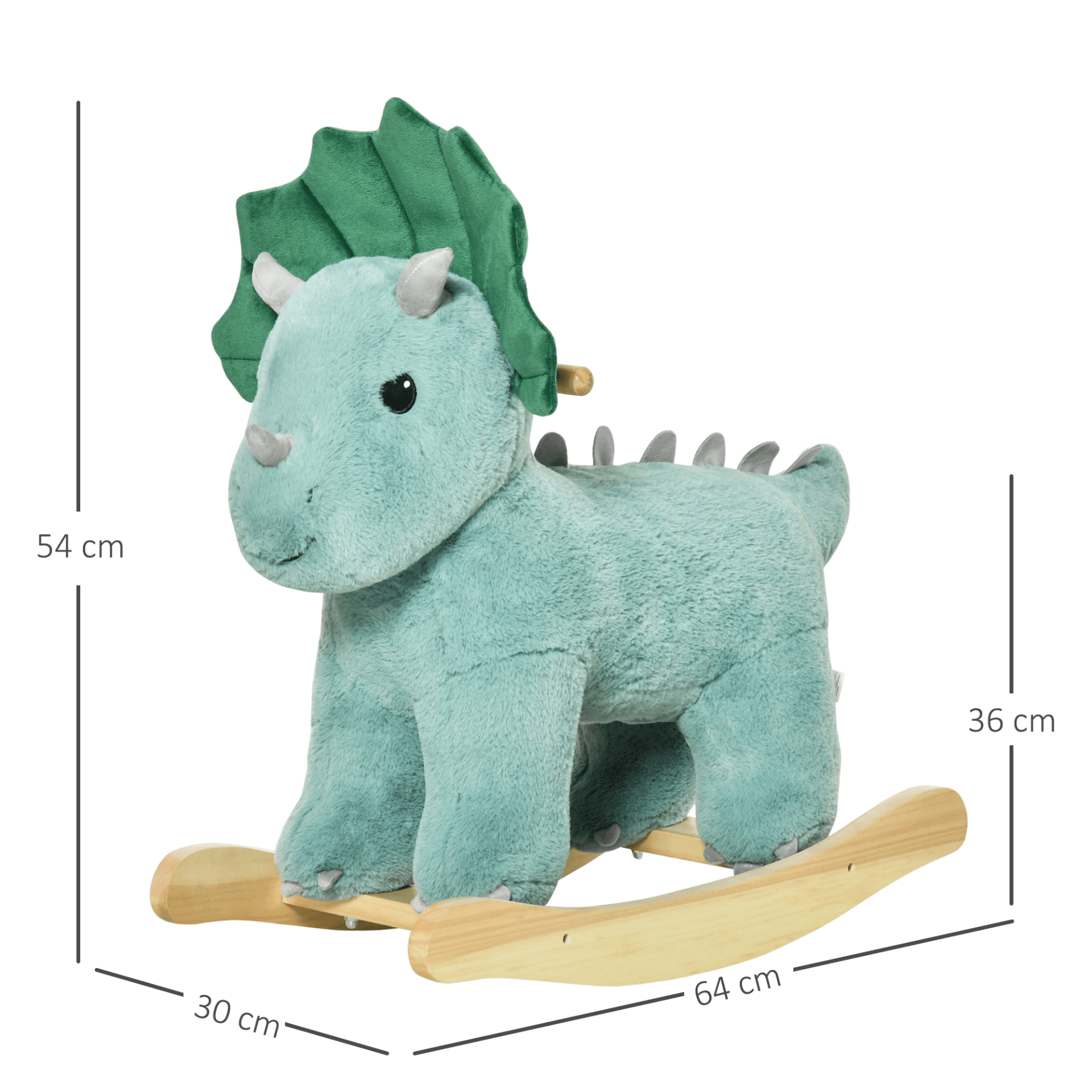 HOMCOM Kids Plush Triceratops Rocker with Sound, Ignite your child's imagination with the HOMCOM plush Triceratops rocker, perfect for playful adventures and hours of fun!