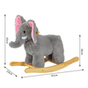 HOMCOM Kids Plush Rocking Horse - Grey Elephant Ride-On, Delight your toddler with the HOMCOM Rocking Horse! Soft, safe, and plays 32 nursery rhymes for endless musical fun.