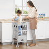 Kids Step Stool with Blackboard & Handrail - Grey, Encourage children's independence with our Grey Toddler Kitchen Stool. Perfect for hand washing & cooking. Safe, versatile, and ideal for daily chores.